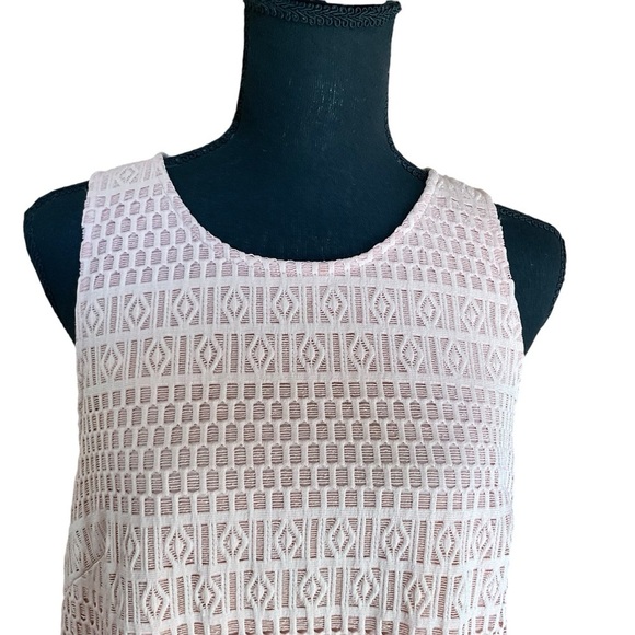 Adrianna Papell Blush Pink Textured Silk Shift Dress Size 10 - Picture 4 of 10